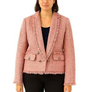 NWT Express Pink Tweed Blazer Jacket Size Small S Womens